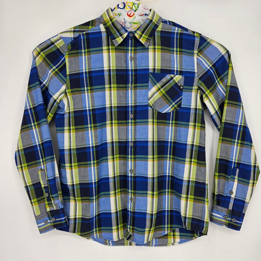 Marmot Shirt Mens Large Long Sleeve Button Up Blue Plaid Hiking Outdoors Casual‎
